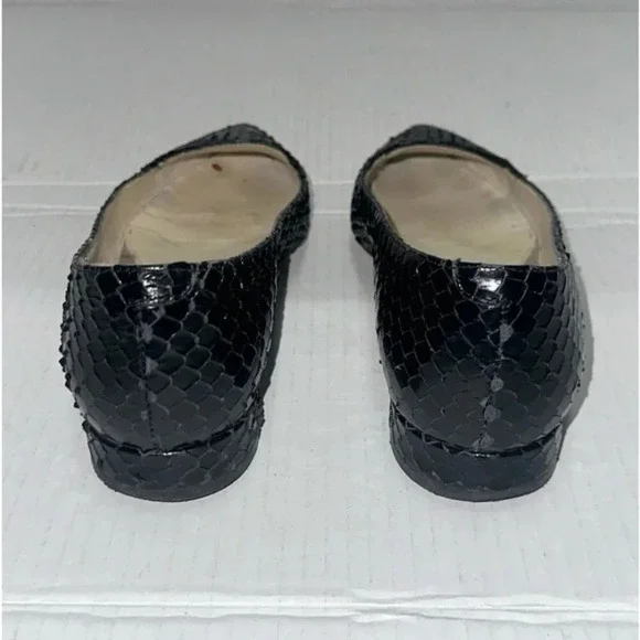 Perlato Black Snake Print Flats Made in Portugal Size 37 - Picture 5 of 8
